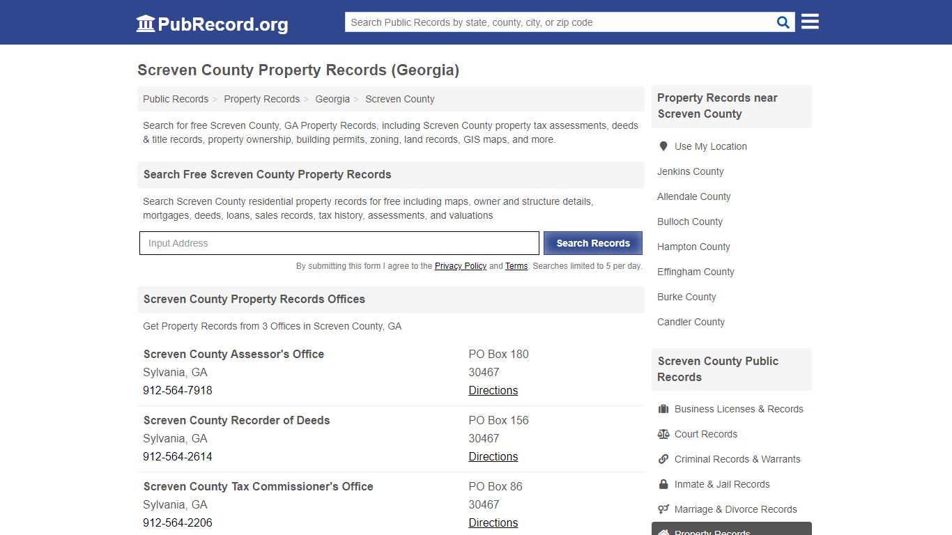 Screven County Property Records (Georgia) - Public Record